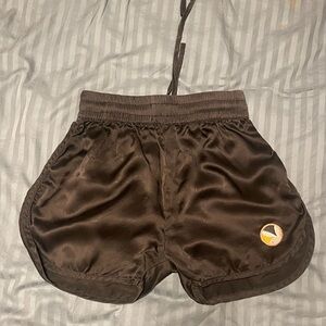 100% Silk playboy big bunny black Short shorts basketball mulberry booty
